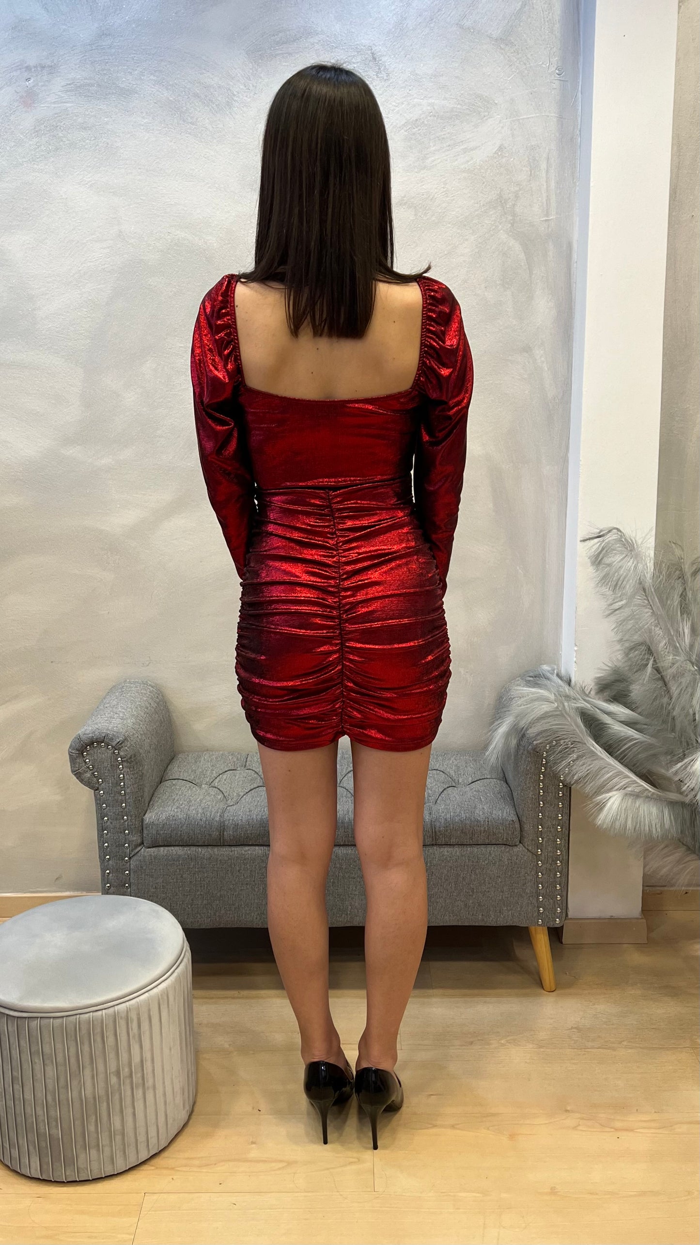 Abito corto bordeaux