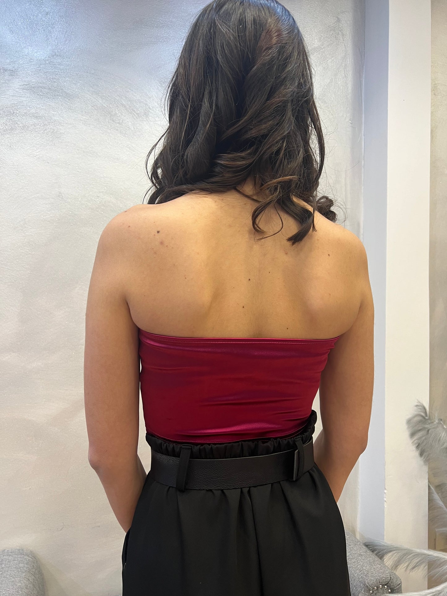 Corpetto in raso Magenta