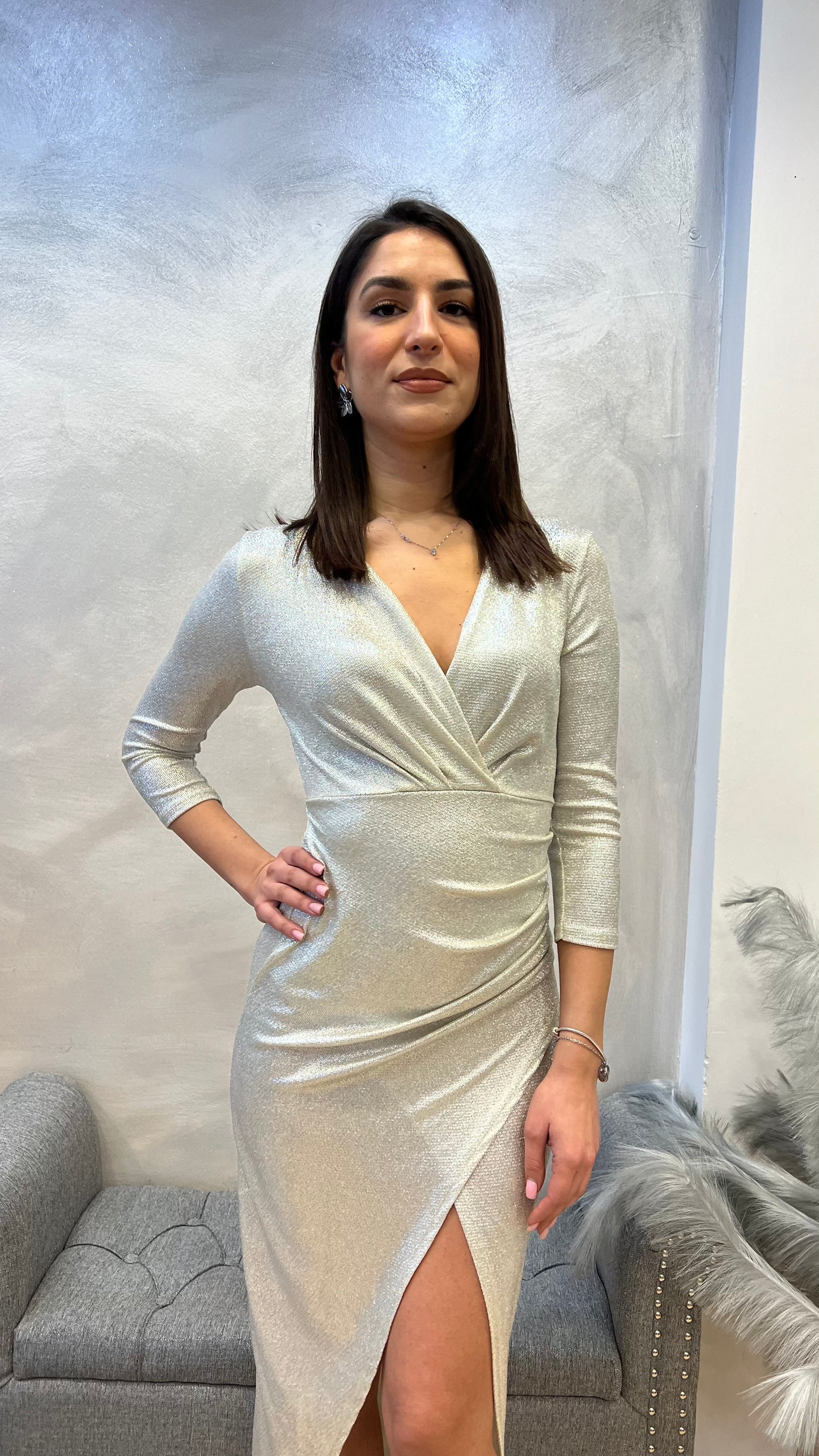 Abito lungo laminato Margherita